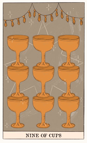 Деветка Чаши (Nine of Cups) - Таро карта значение